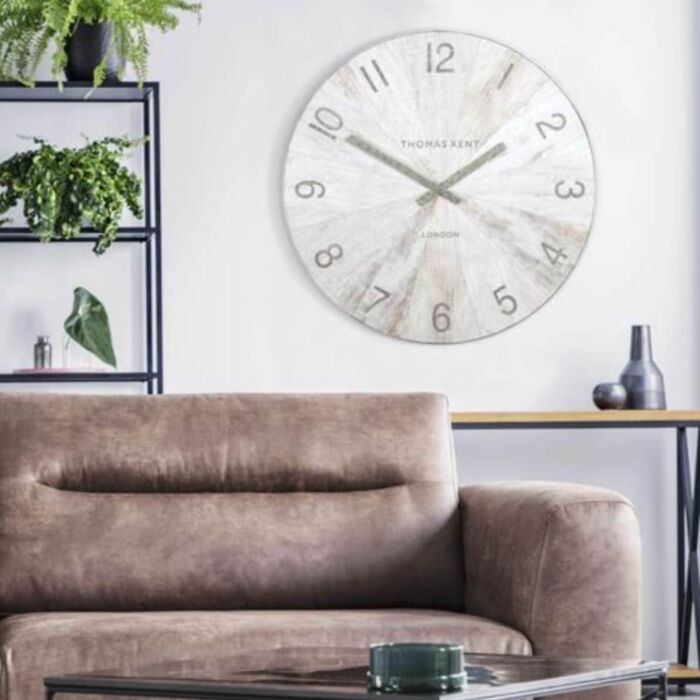 Thomas Kent - Wharf Pickled Oak XLarge Wall Clock
